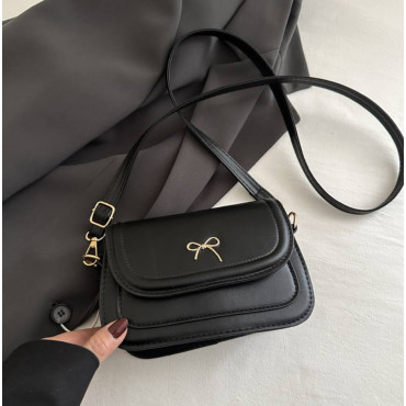 Сумка чорна з бантиком красива стильна сумочка mini bag aesthetic